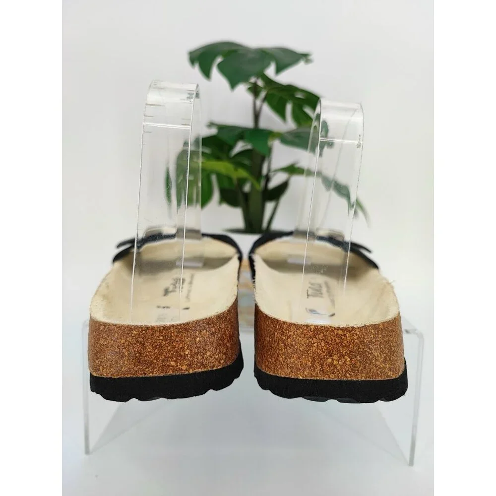 Tula by Birkenstock Women's Madrid Black Leather Slide Sandals Size 7.5 US - Picture 4 of 8